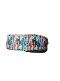 1.5" Wide Western Cacti Nylon Dog Collar