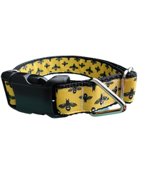 Bees On Yellow Nylon Dog Collar