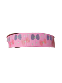 Pink and Purple Bows Nylon Dog Collar