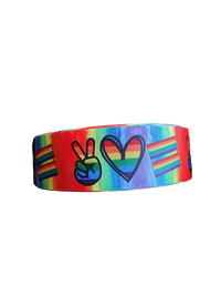 1.5" Wide Peace Love Pride Nylon Dog Collar