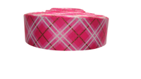 1.5" Wide Pink Plaid Nylon Dog Collar