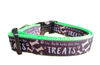 Here For The Treats Neon Green Nylon Dog Collar MD, LG, XL, Leash