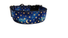 1.5" Wide Blue Stars and Moons Nylon Dog Collar