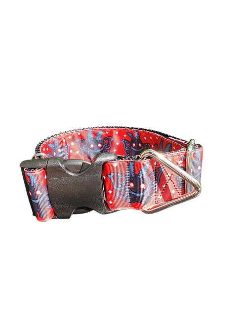 1.5" Wide Mothman Cryptid Nylon Dog Collar