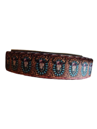 Turquoise Skull Mount Nylon Dog Collar