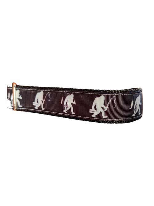Fishing Sasquatch Nylon Dog Collar MD, LG, XL, Leash