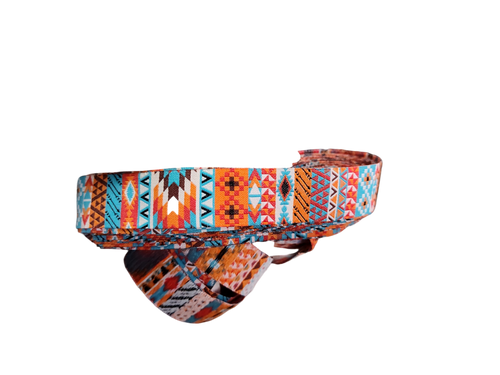 Orange Tribal Nylon Dog Collar