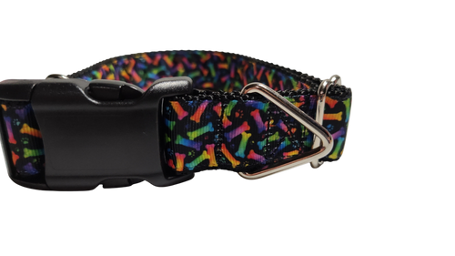 Neon Bones Nylon Dog Collar MD, LG, XL, Leash