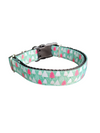 Green and Pink Trees Nylon Dog Collar