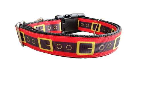 Santa Belt Christmas Nylon Dog Collar