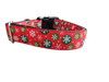 Snowflake Polka Dots Nylon Dog Collar