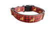 Red Plaid Deer Nylon Dog Collar