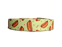 Falling Hotdogs Nylon Dog Collar