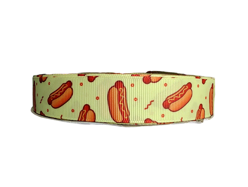 Falling Hotdogs Nylon Dog Collar