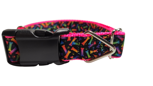 Neon Bones Nylon Dog Collar MD, LG, XL, Leash