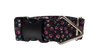 1.5" Wide Colorful Pawprints Nylon Dog Collar