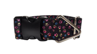 1.5" Wide Colorful Pawprints Nylon Dog Collar
