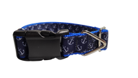 Blue Anchors Nylon Dog Collar