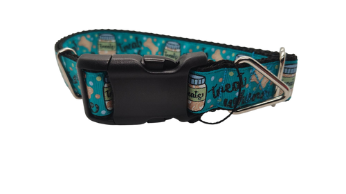 Treat Whore Blue Nylon Dog Collar