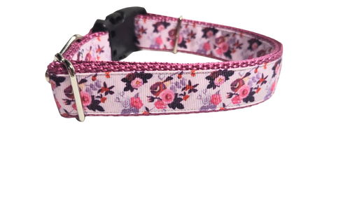 Birds and Flowers Nylon Dog Collar