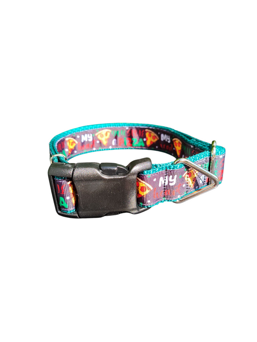 Pizza My Heart Nylon Dog Collar
