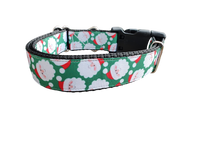 Santa Heads Christmas Nylon Dog Collar