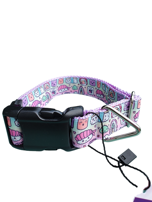 Sushi Friends Lavender Nylon Dog Collar MD, LG, XL, Leash