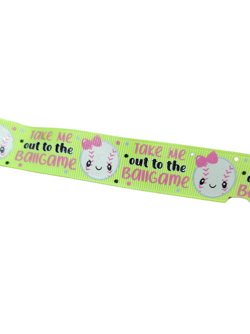 Baseball Bows Nylon Dog Collar