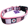 Patchwork Cherries Pink Nylon Dog Collar MD, LG, XL, Leash