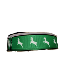 Green Deer Nylon Dog Collar