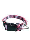 Patchwork Cherries Pink Nylon Dog Collar MD, LG, XL, Leash