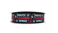 Invader of Personal Space Black Nylon Dog Collar