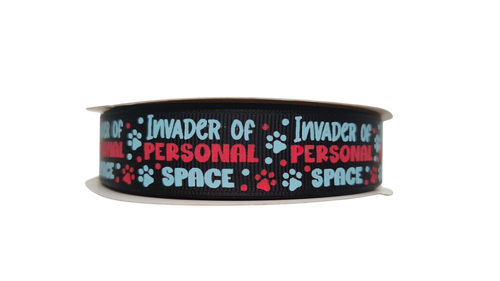 Invader of Personal Space Black Nylon Dog Collar