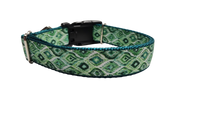 Moroccan Green Pattern Nylon Dog Collar