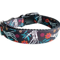 Halloween Skeleton Hands Nylon Dog Collar