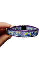 1/2" Blue & Purple Roses Nylon Dog / Cat Collar
