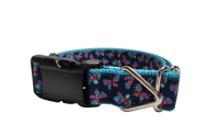 Pink and Blue Butterflies Nylon Dog Collar