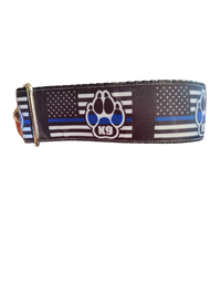 1.5" Wide K9 Police Dog Flag Nylon Dog Collar