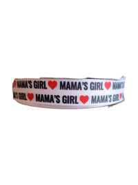 Mama's Girl Pink Nylon Dog Collar