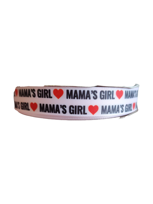 Mama's Girl Pink Nylon Dog Collar