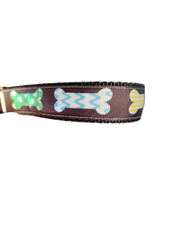 Patterned Bones Nylon Dog Collar