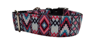 1.5" Wide Pink Tribal Nylon Dog Collar