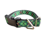 Green and Gold Plaid Nylon Dog Collar