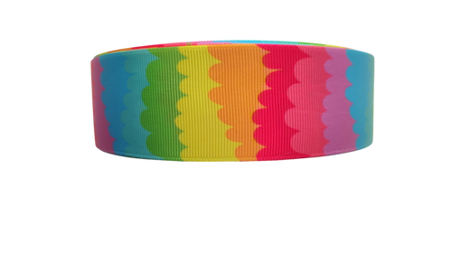 1.5" Wide Rainbow Ripple Nylon Dog Collar
