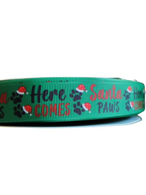 Here Comes Santa Paws Nylon Dog Collar, Leash