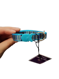 1/2" Blue Stripe Nylon Dog / Cat Collar