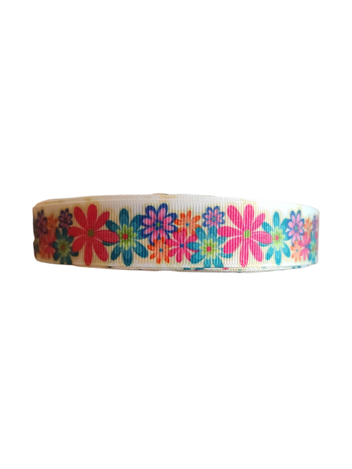 Bright Flowers Nylon Dog Collar