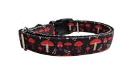 Red Mushrooms Nylon Dog Collar