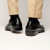 11-201-BKM ROMA Crocodile Penny Loafer, Black