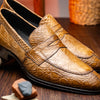 11-201-TPE ROMA Crocodile Penny Loafer, Taupe